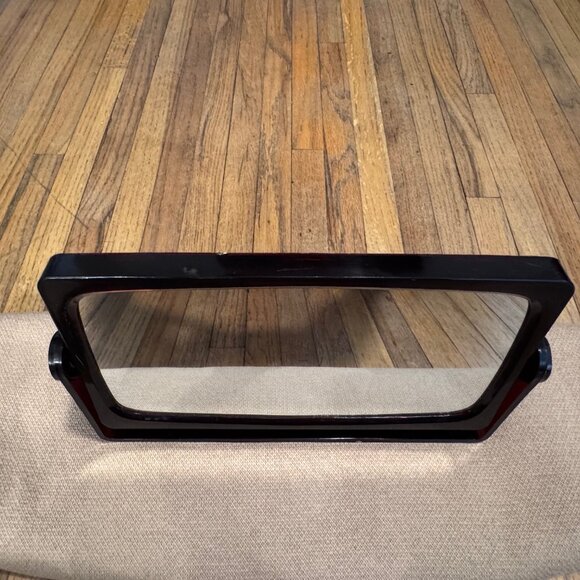 Cosmetic Mirror MCM Lucite Amber Standing Magnifying Double Sided Rotating - Picture 1 of 4